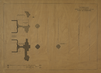 214443 Plattegrond van de opgegraven fundering van de westelijke muur en van enkele zuilen van de Domkerk te Utrecht; ...